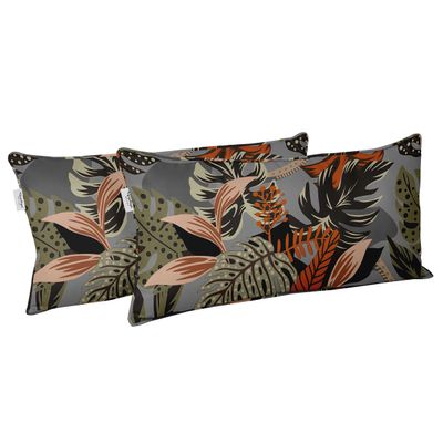 Capa para Almofada Lombar Retangular em Poliéster, Interno/Externo, Impermeável e Resistente a Intempéries para Móveis de Pátio - Vargottam 40,46 Cm × 60,96 Cm / Cinza