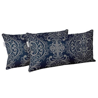 Capa Lombar em Poliéster para Uso Interno/Externo, À Prova D'Água, Retangular para Almofada de Pátio - Vargottam 30,48 Cm × 60,96 Cm / Azul