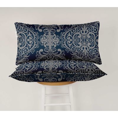 Capa Lombar em Poliéster para Uso Interno/Externo, À Prova D'Água, Retangular para Almofada de Pátio - Vargottam 30,48 Cm × 60,96 Cm / Azul