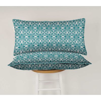 Capa de Almofada Lombar em Poliéster, Uso Interno/Externo, Retangular e Impermeável para Móveis de Pátio - Vargottam 30,48 Cm × 50,8 Cm / Azul
