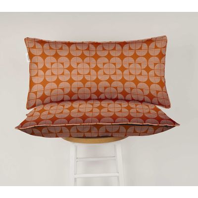 Capa Para Almofada Lombar em Poliéster, Interno/Externo, Impermeável 4 Estações, Retangular para Móveis de Pátio - Vargottam 30,48 Cm × 50,8 Cm / Laranja