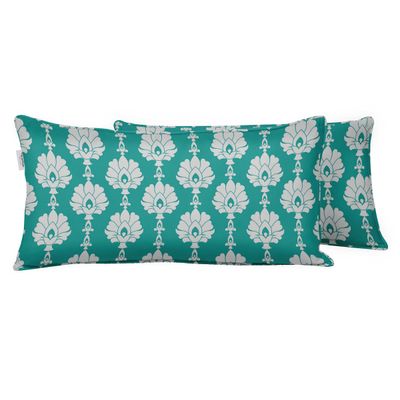 Capa de Almofada Lombar em Poliéster Impermeável para Uso Interno e Externo, Retangular para Móveis de Pátio - Vargottam 30,48 Cm × 60,96 Cm / Azul