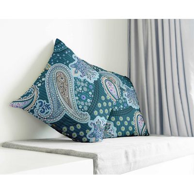Capa de Almofada Decorativa Estampada Tema Azul - Vargottam 30,48 Cm × 30,48 Cm – Quadrado / Azul