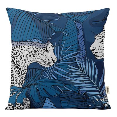 Capas de Almofadas Luxuosas Estampadas com Tema Azul, Capas de Travesseiros Decorativas - Vargottam 30,48 Cm × 30,48 Cm – Quadrado / Azul
