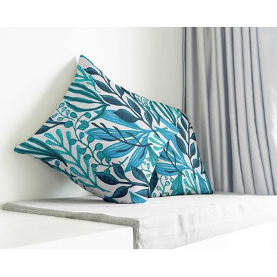 Capas de Almofada Decorativas Estampadas Tema Azul de Luxo - Vargottam 30,48 Cm × 30,48 Cm – Quadrado / Azul