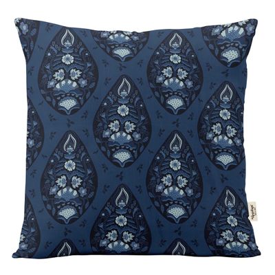 Capas de Almofada Luxuosas Estampadas Tema Azul Capas Decorativas de Travesseiro - Vargottam 30,48 Cm × 30,48 Cm – Quadrado / Azul