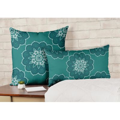 Capas de Almofada Decorativas Estampadas Tema Azul - Vargottam 40,64 Cm × 40,64 Cm – Quadrado / Azul