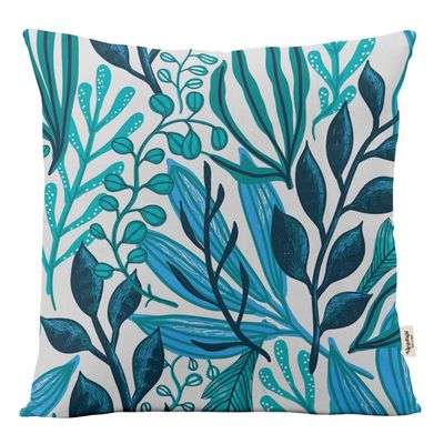Capas de Almofada Decorativas Estampadas Tema Azul de Luxo - Vargottam 40,64 Cm × 40,64 Cm – Quadrado / Azul