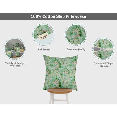 Capa de Almofada Verde Estampada de Luxo, Capa de Almofada Decorativa - Vargottam 40,64 Cm × 40,64 Cm – Quadrado / Verde