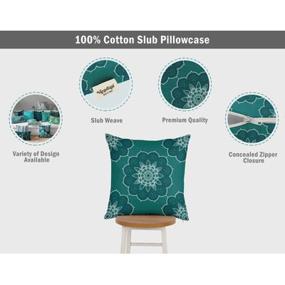 Capas de Almofada Decorativas Estampadas Tema Azul - Vargottam 45,72 Cm × 45,72 Cm – Quadrado / Azul