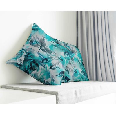 Capas de Travesseiro e de Almofada Decorativas Estampadas com Tema Azul - Vargottam 45,72 Cm × 45,72 Cm – Quadrado / Azul