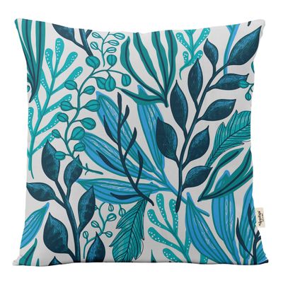 Capas de Almofada Decorativas Estampadas Tema Azul de Luxo - Vargottam 45,72 Cm × 45,72 Cm – Quadrado / Azul