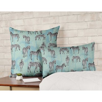 Capas de Almofada Luxuosas Estampadas Tema Azul, Capas Decorativas e Capa para Almofada de Sofá - Vargottam 50,8 Cm × 50,8 Cm – Quadrado / Azul