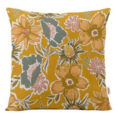 Capas de Almofada Estampadas Amarelas de Luxo, Capas de Almofada Decorativas, Capa para Almofada de Sofá - Vargottam 30,48 Cm × 60,96 Cm – Retangular / Amarelo