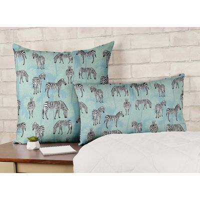 Capas de Almofada Luxuosas Estampadas Tema Azul, Capas Decorativas e Capa para Almofada de Sofá - Vargottam 30,48 Cm × 60,96 Cm – Retangular / Azul
