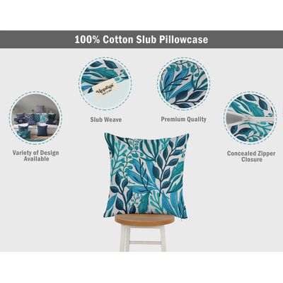 Capas de Almofada Decorativas Estampadas Tema Azul de Luxo - Vargottam 50,8 Cm × 50,8 Cm – Quadrado / Azul