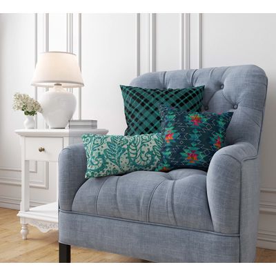 Capas Decorativas para Travesseiro e Almofada Estampadas Tema Azul - Vargottam 30,48 Cm × 60,96 Cm – Retangular / Azul