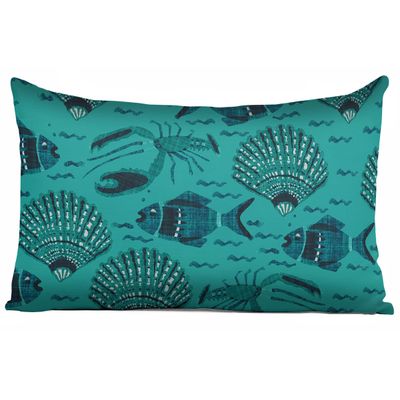 Capas de Almofada Decorativas Estampadas Tema Azul - Vargottam 35,56 Cm × 60,96 Cm – Retangular / Azul