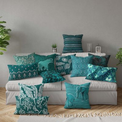 Capas Decorativas para Travesseiro e Almofada Estampadas Tema Azul - Vargottam 30,48 Cm × 60,96 Cm – Retangular / Azul