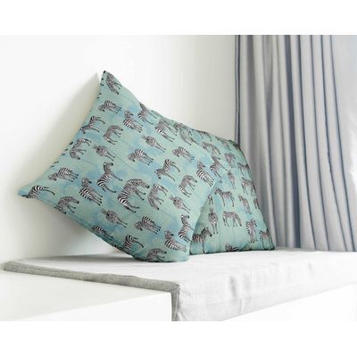 Capas de Almofada Luxuosas Estampadas Tema Azul, Capas Decorativas e Capa para Almofada de Sofá - Vargottam 60,96 Cm × 60,96 Cm – Retangular / Azul