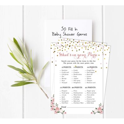 Conjunto com 50 Confetes para Chá de Bebê e Revelação do Sexo, Cartões ABC É Menino / É Menina Acessórios para Festa - Inkdotpot 12,7 Cm × 17,78 Cm / Branco - O Que Tem na Sua Bolsa