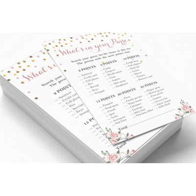 Conjunto com 50 Confetes para Chá de Bebê e Revelação do Sexo, Cartões ABC É Menino / É Menina Acessórios para Festa - Inkdotpot 12,7 Cm × 17,78 Cm / Branco - O Que Tem na Sua Bolsa