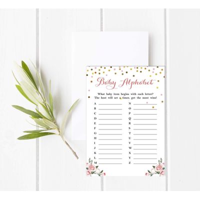Conjunto com 50 Confetes para Chá de Bebê e Revelação do Sexo, Cartões ABC É Menino / É Menina Acessórios para Festa - Inkdotpot 12,7 Cm × 17,78 Cm / Branco - O Que Tem na Sua Bolsa