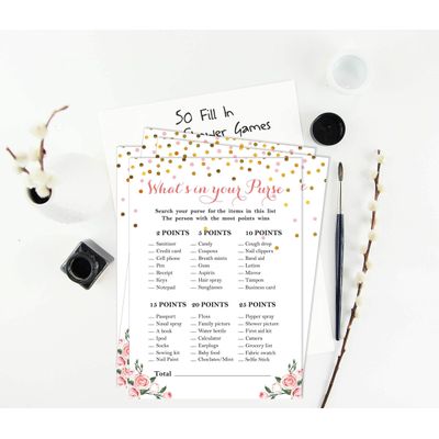 Conjunto com 50 Confetes para Chá de Bebê e Revelação do Sexo, Cartões ABC É Menino / É Menina Acessórios para Festa - Inkdotpot 12,7 Cm × 17,78 Cm / Branco - O Que Tem na Sua Bolsa