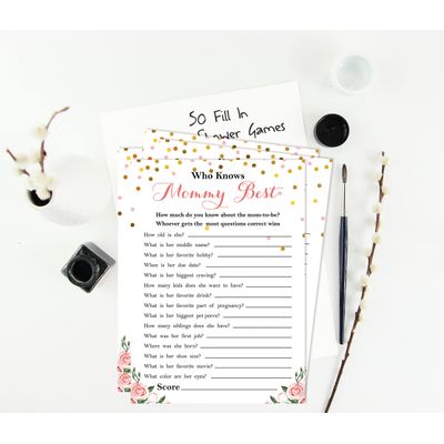 Conjunto com 50 Confetes para Chá de Bebê e Revelação do Sexo, Cartões ABC É Menino / É Menina Acessórios para Festa - Inkdotpot 12,7 Cm × 17,78 Cm / Branco - Quem Disse Isso (Mamãe)