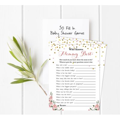Conjunto com 50 Confetes para Chá de Bebê e Revelação do Sexo, Cartões ABC É Menino / É Menina Acessórios para Festa - Inkdotpot 12,7 Cm × 17,78 Cm / Branco - Quem Disse Isso (Mamãe)