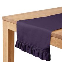 Caminho de Mesa Lavável em Slub de Algodão Roxo para Mesa de Jantar, Decoração para Casa - Vargottam