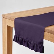 Caminho de Mesa Lavável em Slub de Algodão Roxo para Mesa de Jantar, Decoração para Casa - Vargottam