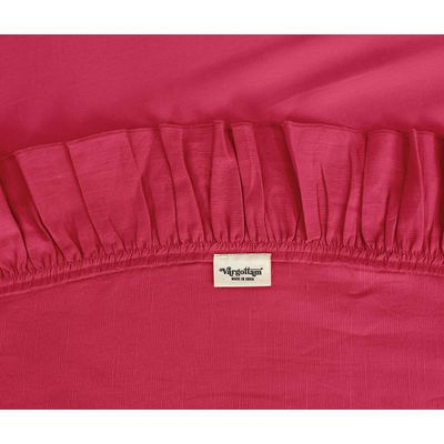 Toalha de Mesa Redonda com Babados de Algodão Lisa para Cozinha e Jantar, Decorativa, Rosa - Vargottam 137,16 Cm – Redondo / Rosa
