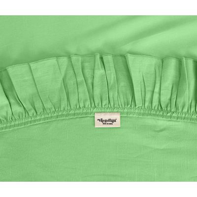 Toalha de Mesa Redonda de Algodão Lisa com Babados para Cozinha e Sala de Jantar, Verde - Vargottam 137,16 Cm – Redondo / Verde