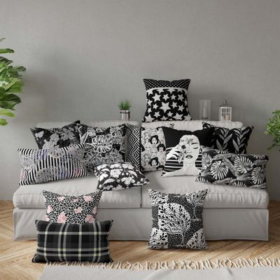 Capa para Almofada Decorativa Impressa, Tema Branco - Vargottam 30,48 Cm × 30,48 Cm – Quadrado / Branco