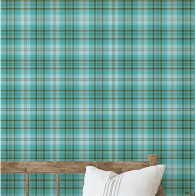 Papel de Parede Xadrez Clássico Azul, Vinílico Autoadesivo, Aplicação Fácil Faça Você Mesmo Para Quarto e Sala - S4Sassy 63,5 cm (L) × 304,8 cm (C) / Azul - Vinil Liso