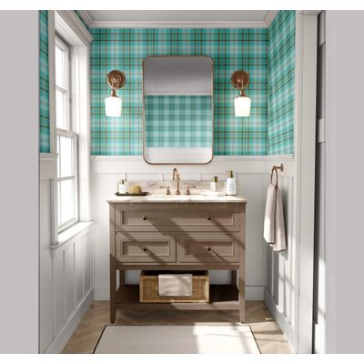 Papel de Parede Xadrez Clássico Azul, Vinílico Autoadesivo, Aplicação Fácil Faça Você Mesmo Para Quarto e Sala - S4Sassy 63,5 cm (L) × 304,8 cm (C) / Azul - Vinil Liso