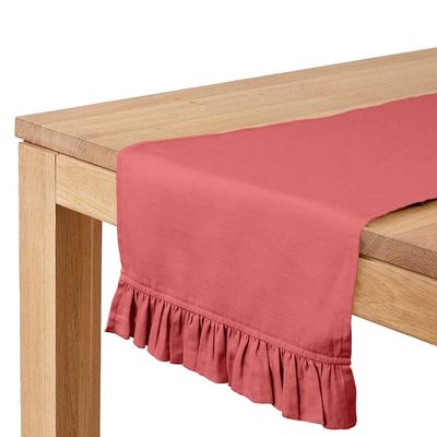 Caminho de Mesa Rosa Salmão Elegante para Decoração de Casa, Casamento, Festa e Feriado - Vargottam 35,56 Cm (L) × 274,32 Cm (C) / Rosa