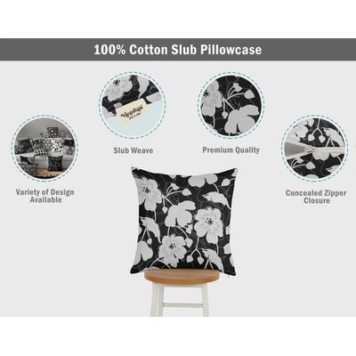 Capa para Almofada Decorativa Impressa, Tema Branco - Vargottam 40,64 Cm × 40,64 Cm – Quadrado / Branco