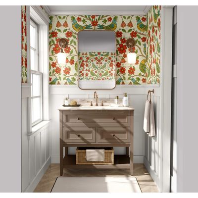 Tema Natureza Removível, Impermeável, Floral e Pássaros em Tons Pastel, Rolo Vinílico Autoadesivo para Paredes e Armários, Verde - S4sassy 63,5 cm (L) × 609,6 cm (C) / Verde - Vinil Liso