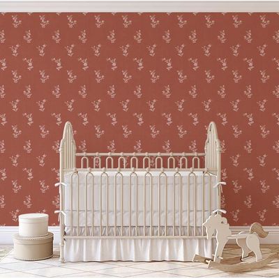 Rolo de Papel Contact Vinílico Autoadesivo, Removível e Impermeável, Mini Buquê Floral Rosa para Paredes, Armários e Cômoda - S4sassy 63,5 cm (L) × 609,6 cm (C) / Rosa - Vinil Liso