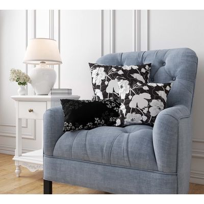 Capa para Almofada Decorativa Impressa, Tema Branco - Vargottam 45,72 Cm × 45,72 Cm – Quadrado / Branco