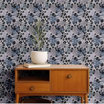 Papel de Parede Folha Tropical com Manchas de Onça, Vinil Autoadesivo Removível para Quarto e Sala - Azul - S4Sassy