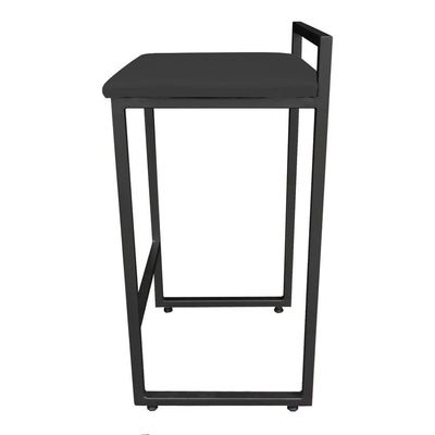 Banqueta Alta Lavínia Suede Base Preto Preto