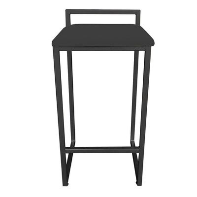 Banqueta Alta Lavínia Suede Base Preto Preto