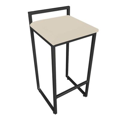 Banqueta Alta Lavínia Suede Base Preto Bege