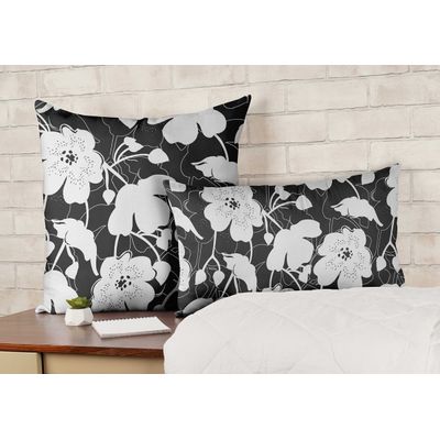 Capa para Almofada Decorativa Impressa, Tema Branco - Vargottam 35,56 Cm × 60,96 Cm – Retangular / Branco