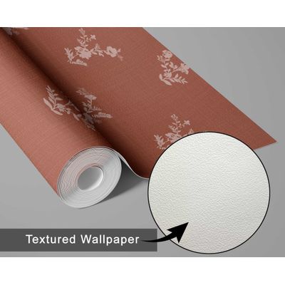 Rolo de Papel Contact Vinílico Autoadesivo, Removível e Impermeável, Mini Buquê Floral Rosa para Paredes, Armários e Cômoda - S4sassy 63,5 cm (L) × 914,4 cm (C) / Rosa - Vinil Texturizado