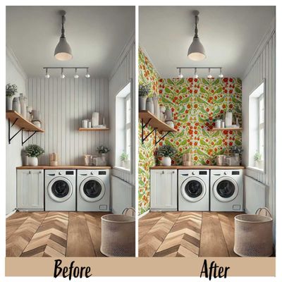 Tema Natureza Removível, Impermeável, Floral e Pássaros em Tons Pastel, Rolo Vinílico Autoadesivo para Paredes e Armários, Verde - S4sassy 63,5 cm (L) × 152,4 cm (C) / Verde - Vinil Texturizado
