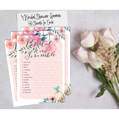 Cartões Florais Quadrados em Branco para Preencher Ideias de Presente para Chá de Noiva e Despedida de Solteira, Pacote com 50 - Inkdotpot 12,7 Cm × 17,78 Cm / Laranja - Conjunto de 4